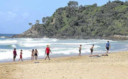 Fair weather tourists: After a wet start to the holidays visitors are enjoying better beach weather but there are concerns that their numbers may fall off from next week. Fair weather tourists: After a wet start to the holidays visitors are enjoying better beach weather but there are concerns that their numbers may fall off from next week.